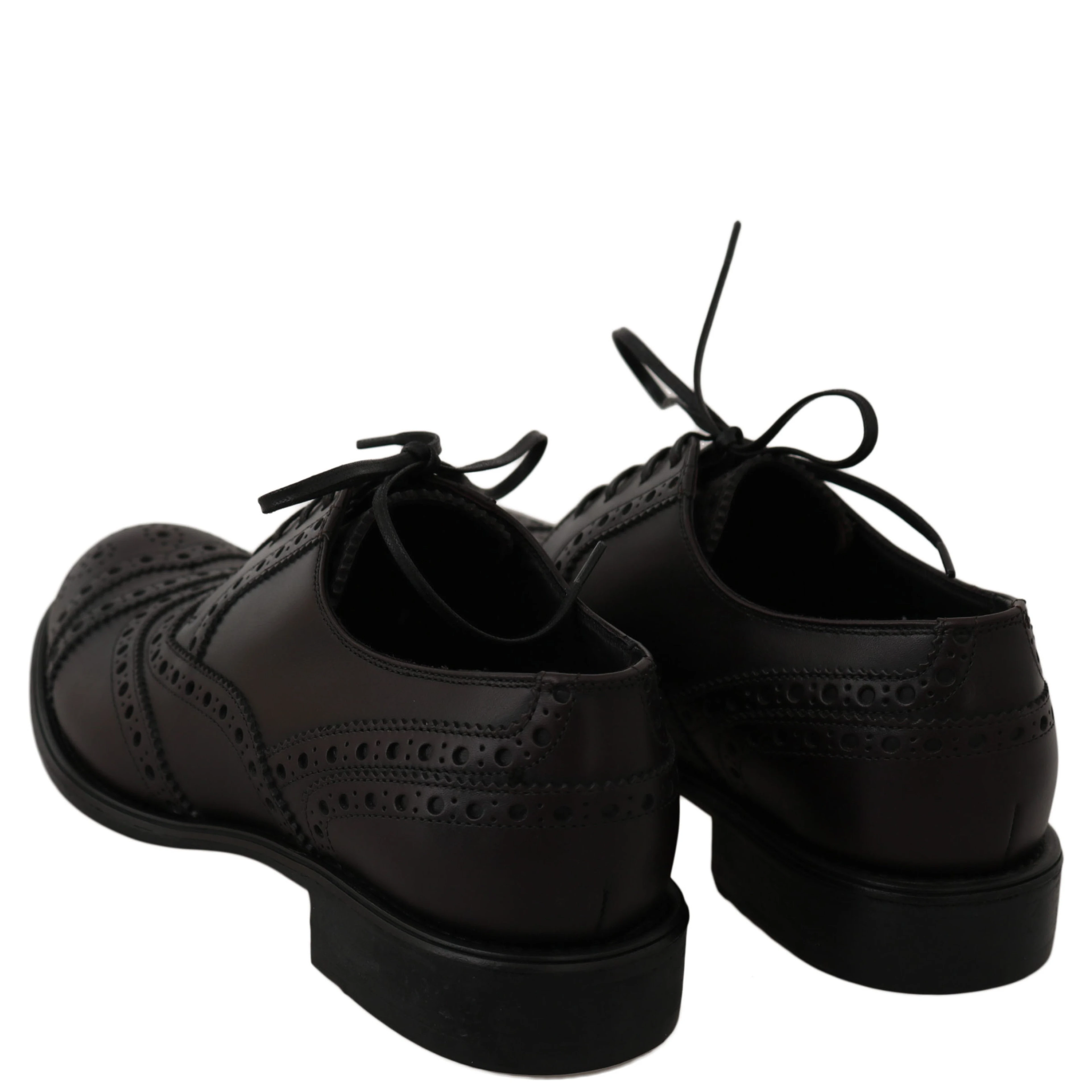 Black Leather Wingtip Oxford Dress Shoes