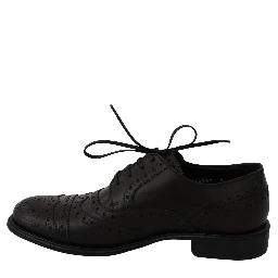 Black Leather Wingtip Oxford Dress  Shoes