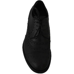 Black Leather Wingtip Oxford Dress  Shoes