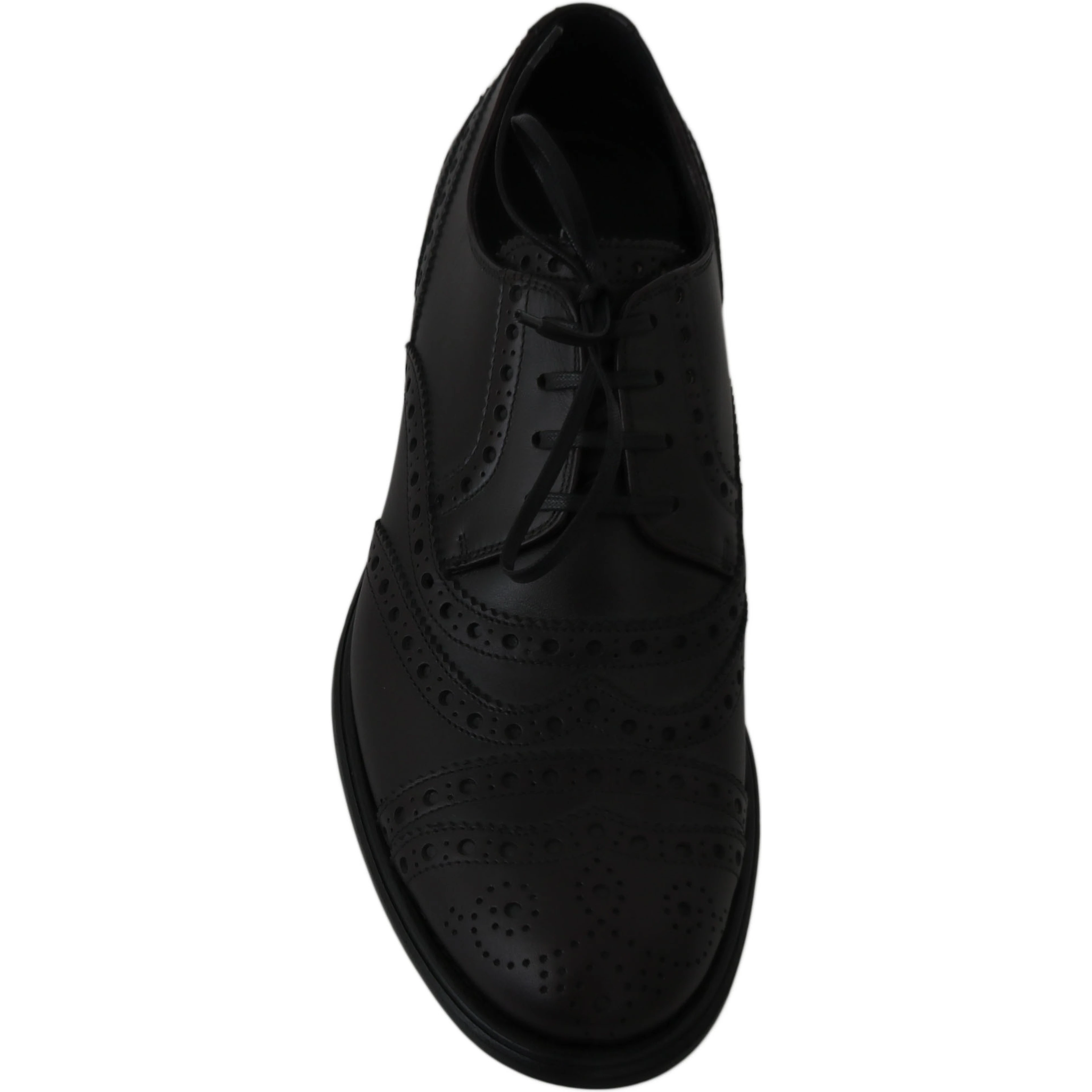 Black Leather Wingtip Oxford Dress Shoes