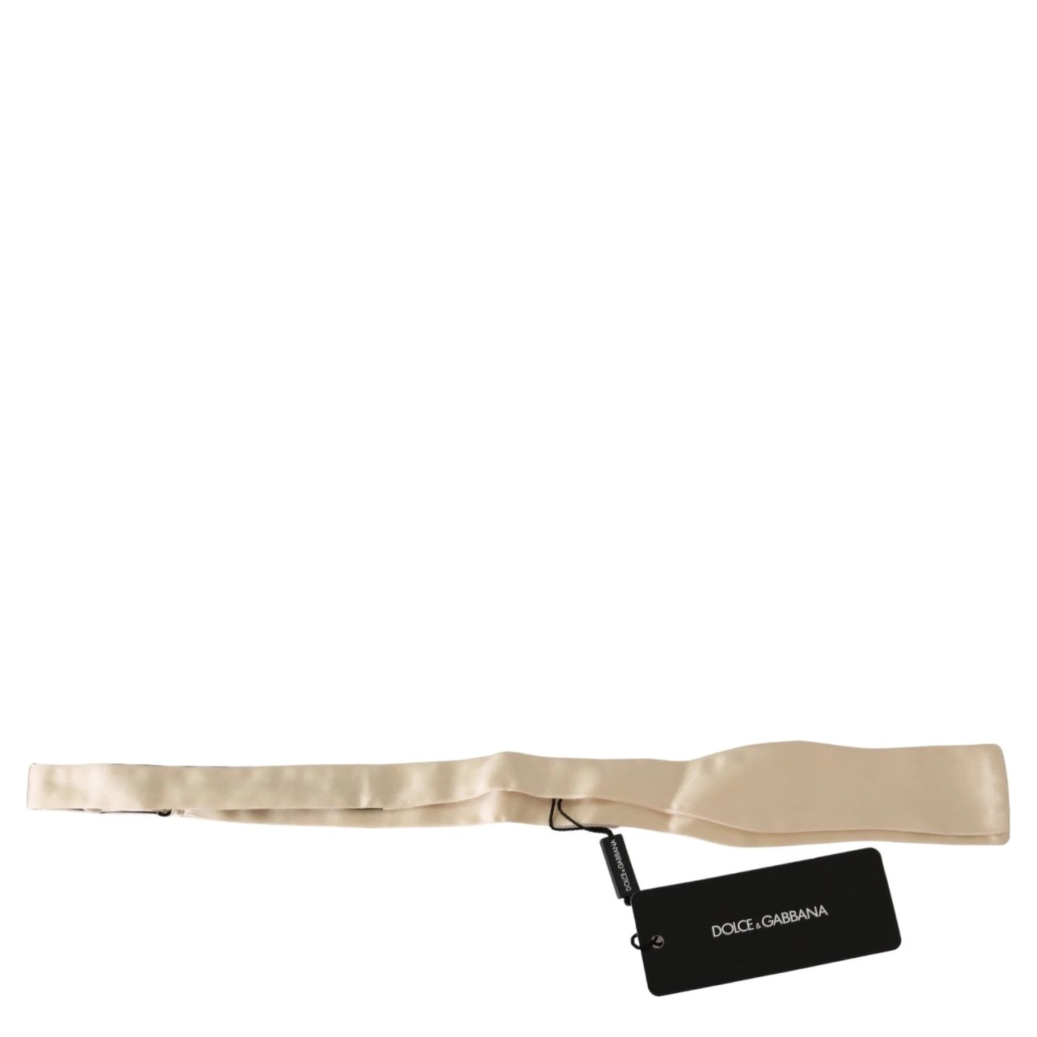 Beige Slim Skinny Men Necktie 100% Silk Bowtie