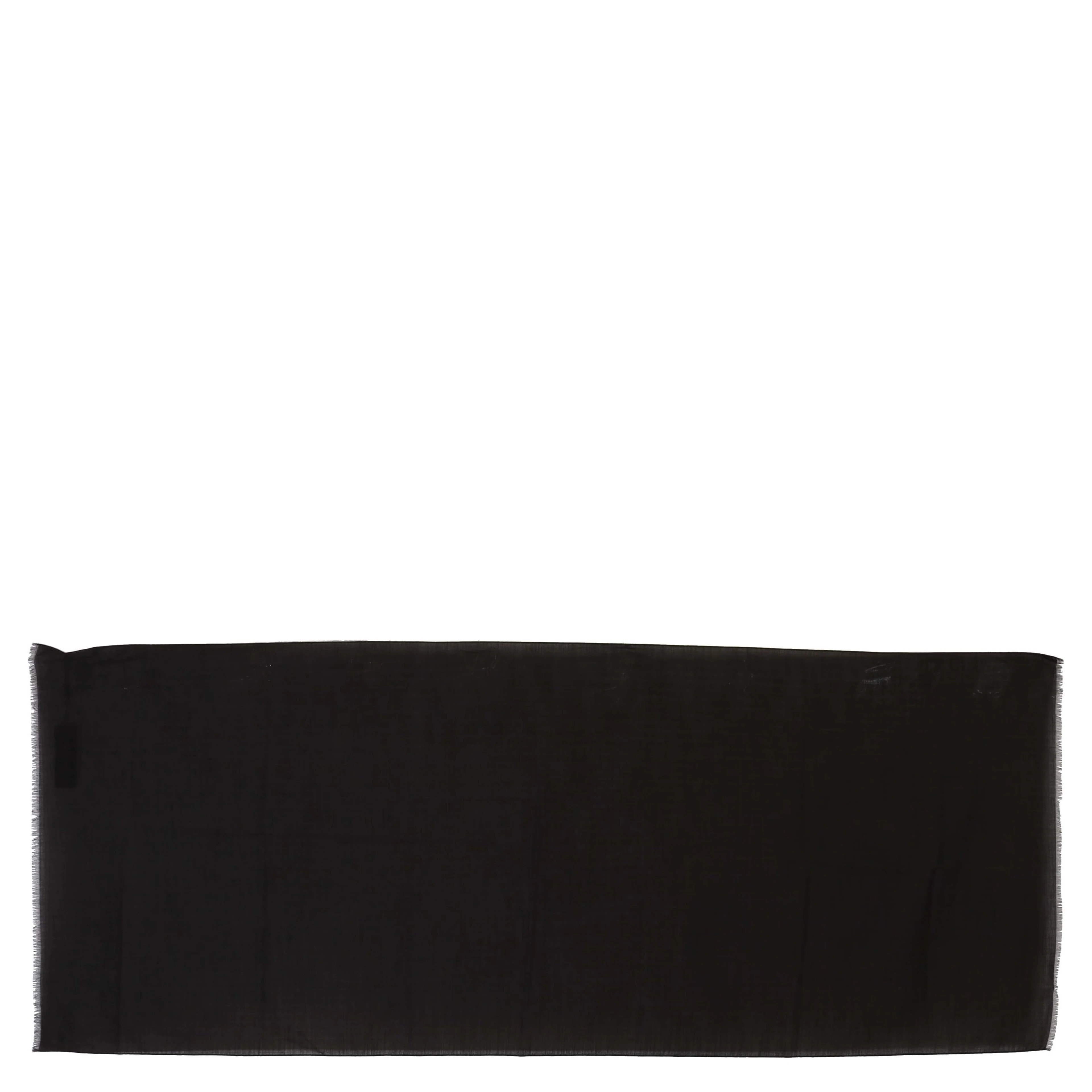 Dark Gray Virgin Wool Striped Pattern Wrap Scarf