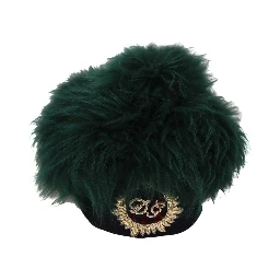 Green Fur DG Logo Embroidered Cloche Hat
