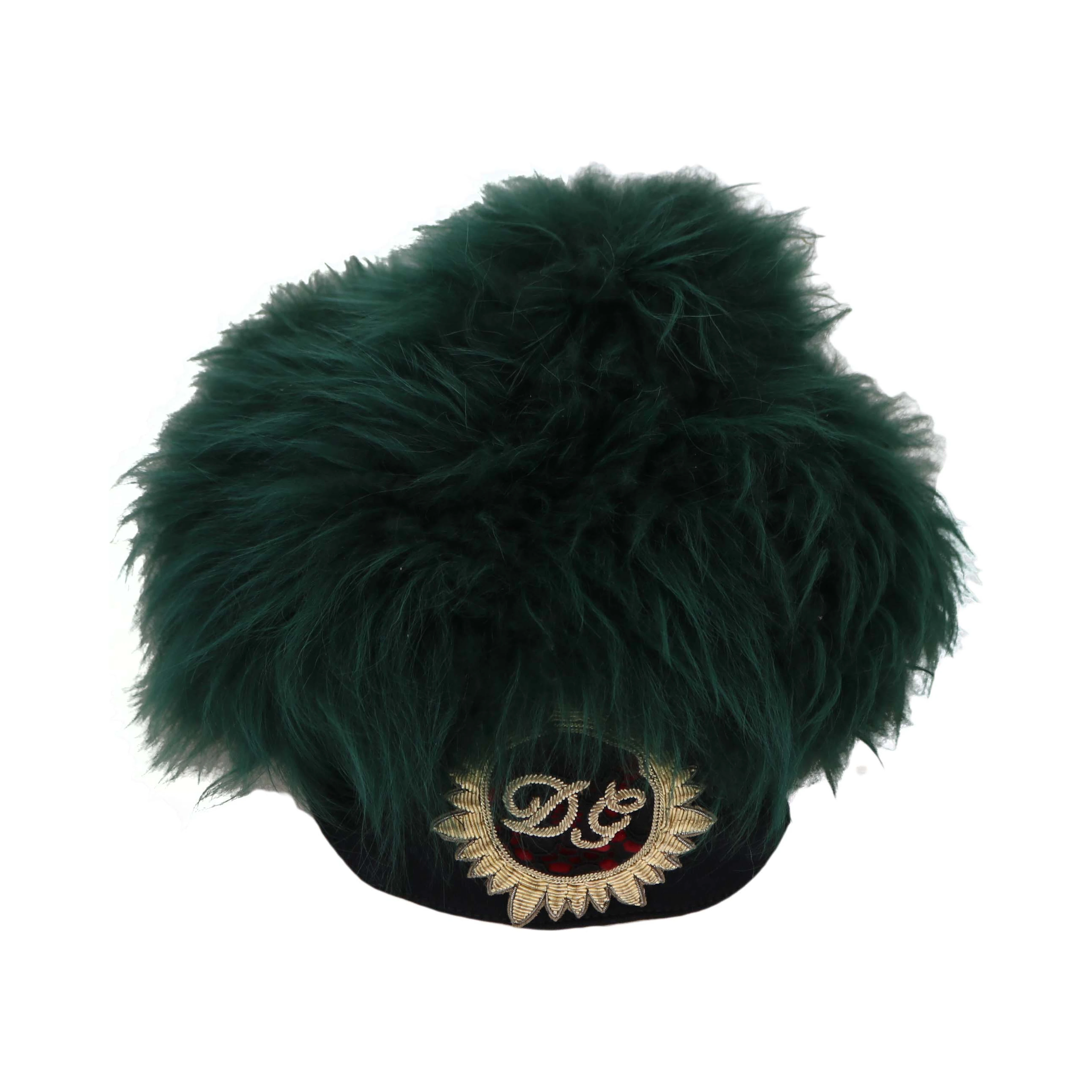 Green Fur DG Logo Embroidered Cloche Hat
