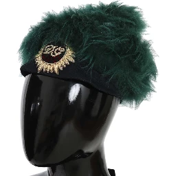 Green Fur DG Logo Embroidered Cloche Hat
