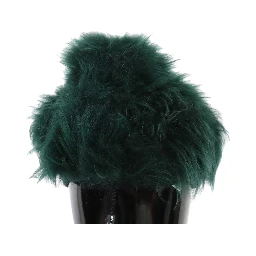 Green Fur DG Logo Embroidered Cloche Hat