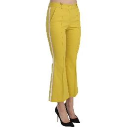 Yellow Flared Bootcut Capri Cotton Pants