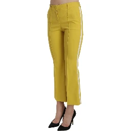 Yellow Flared Bootcut Capri Cotton Pants