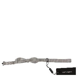 Gray 100% Silk Faille Adjustable Neck Bow Tie Papillon