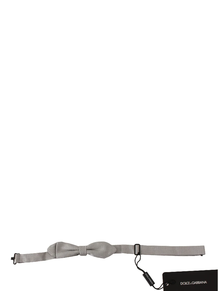 Gray 100% Silk Faille Adjustable Neck Bow Tie Papillon