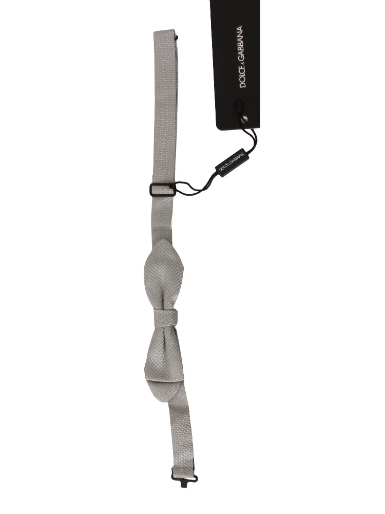 Gray 100% Silk Faille Adjustable Neck Bow Tie Papillon alternative