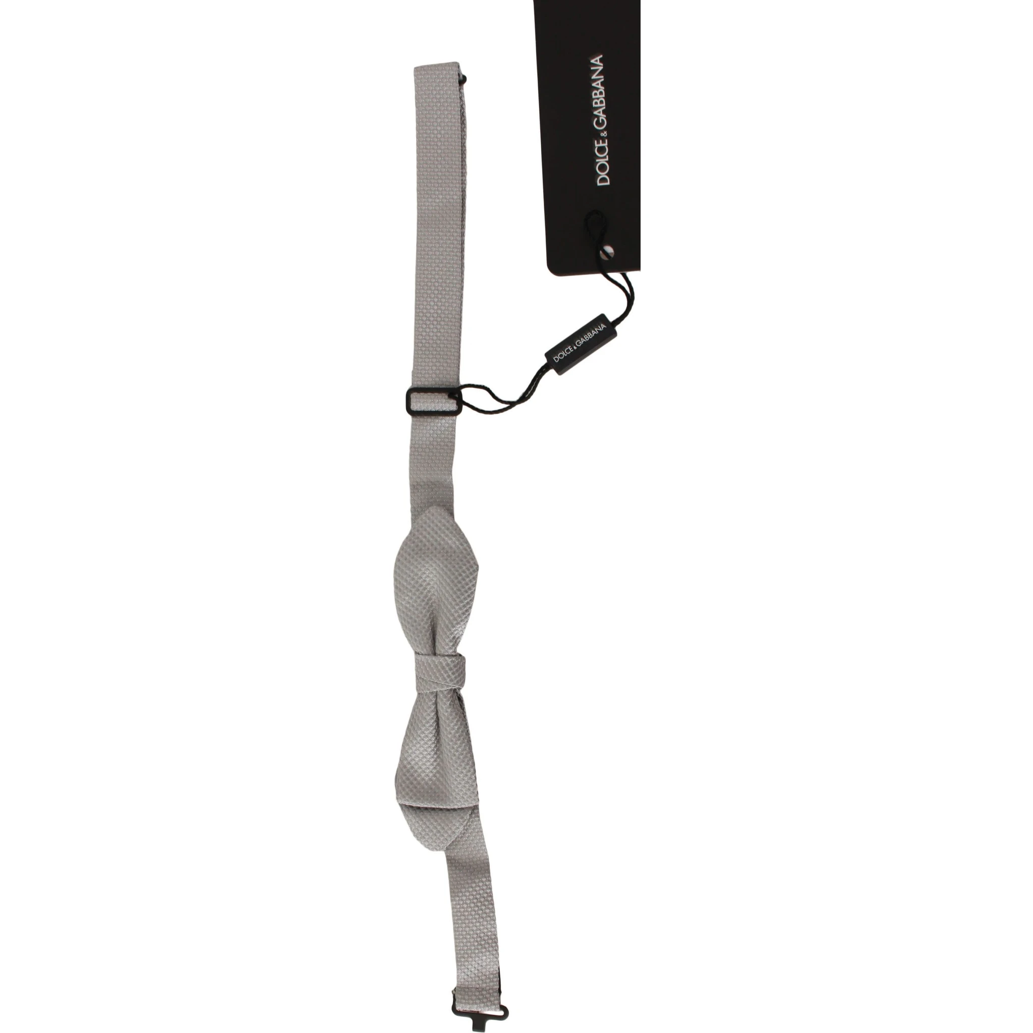 Gray 100% Silk Faille Adjustable Neck Bow Tie Papillon