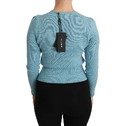 Blue Wool Queen Heart Pullover Sweater
