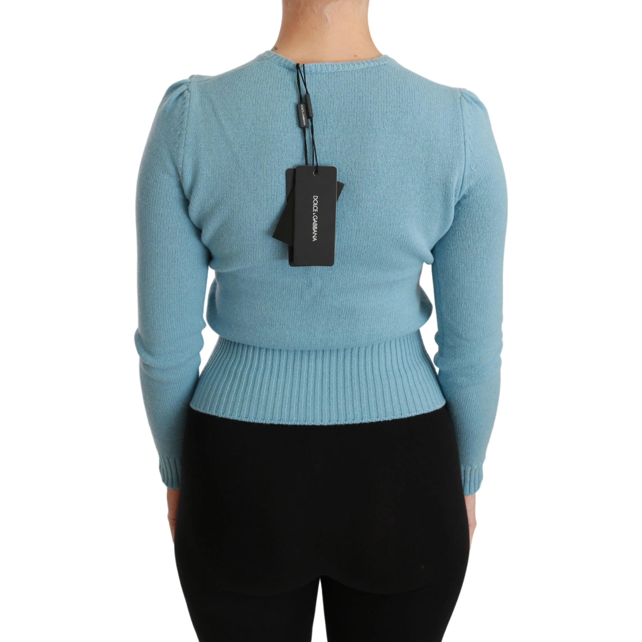 Blue Wool Queen Heart Pullover Sweater