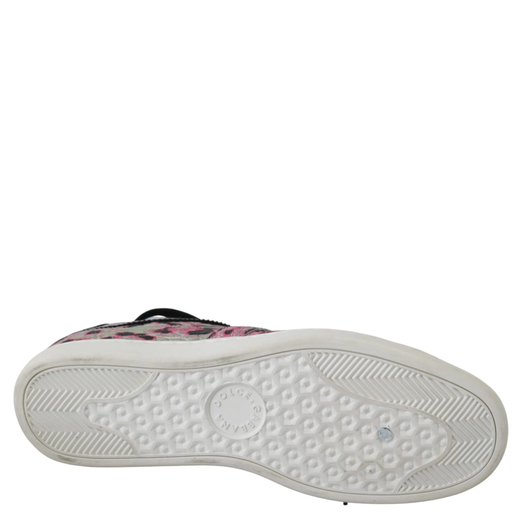 Pink Leopard Print Training Leather Flat Sneakers