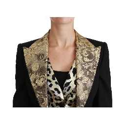 Black Jacquard Vest Blazer Coat Wool Jacket