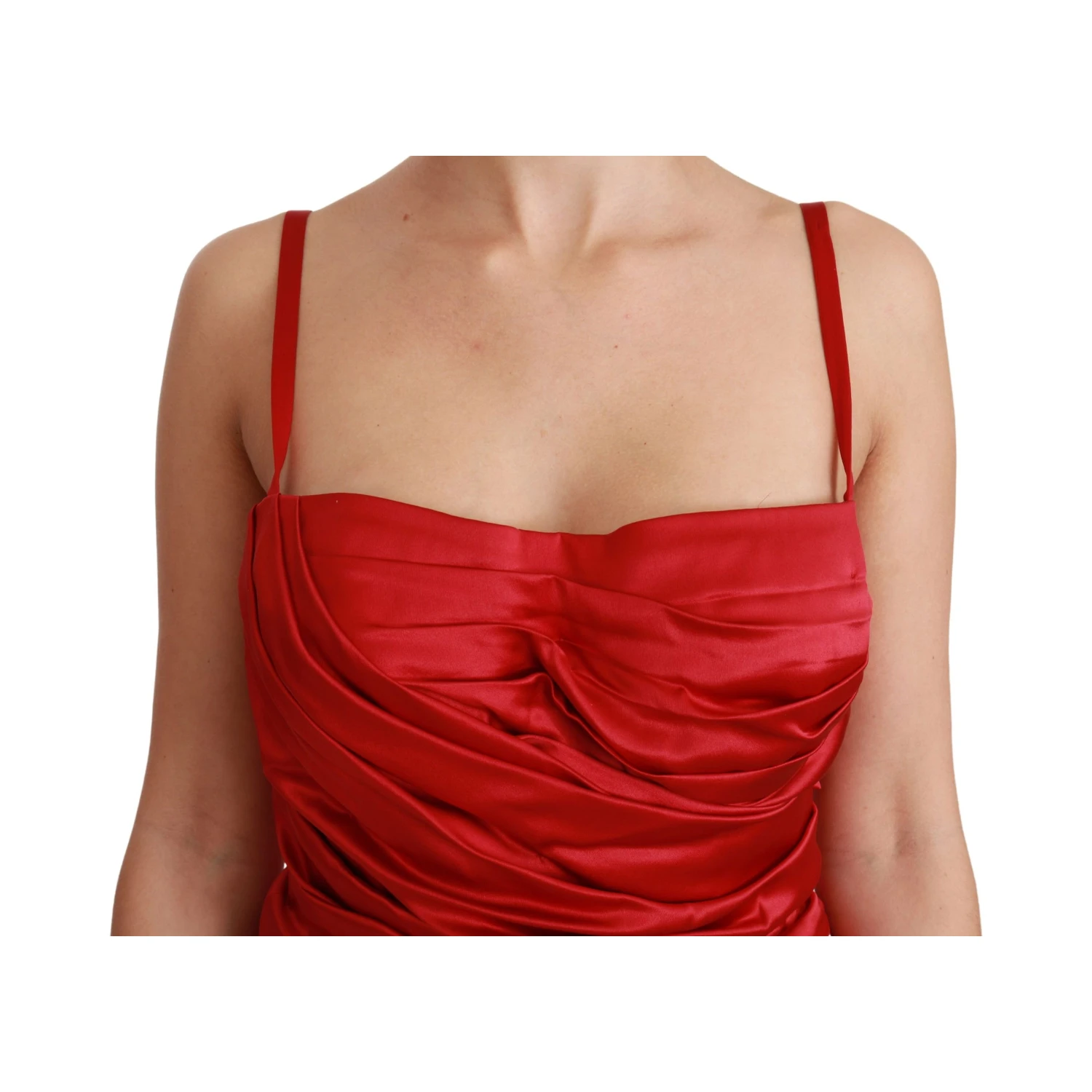 Red Silk Stretch Mermaid Bodycon Dress