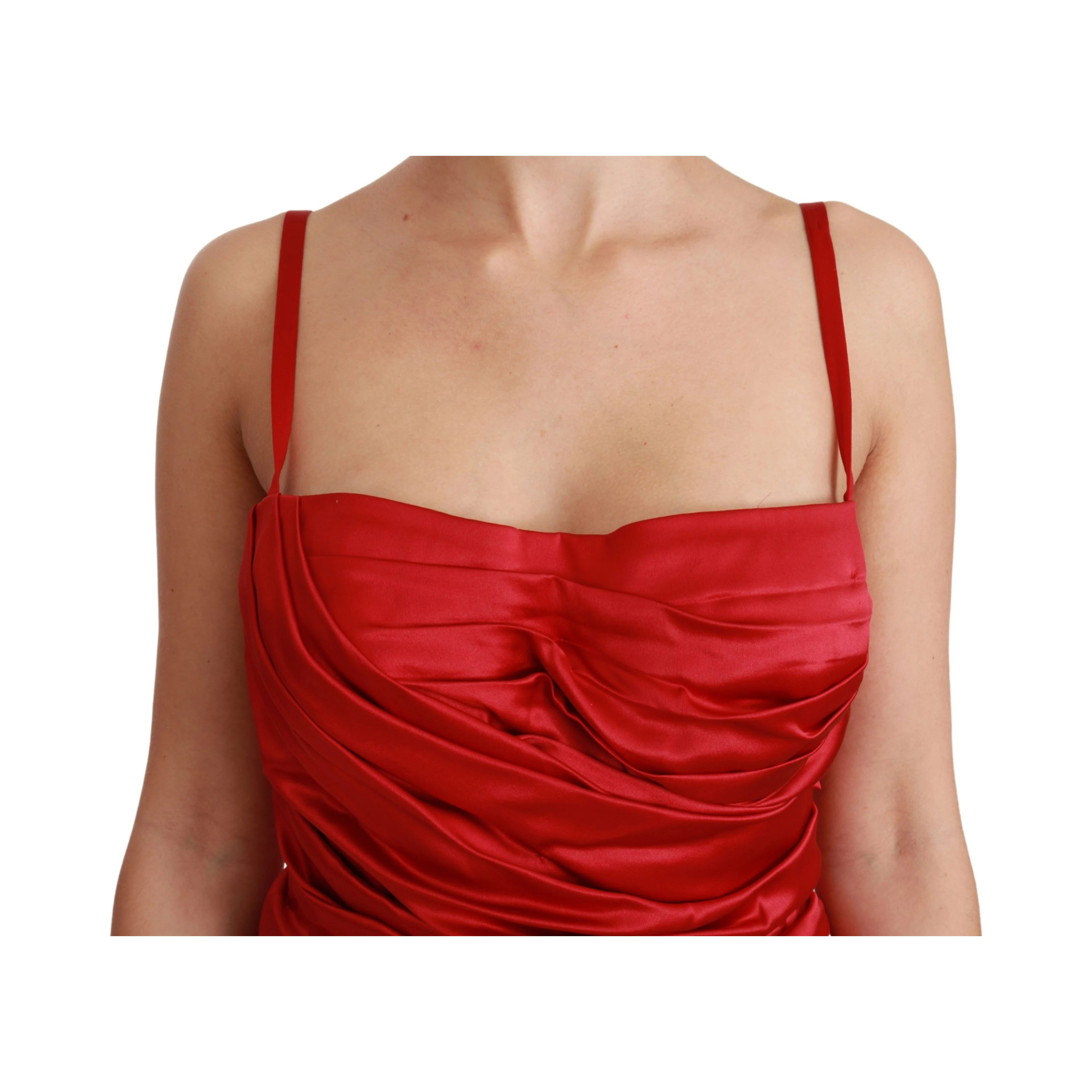Red Silk Stretch Mermaid Bodycon Dress