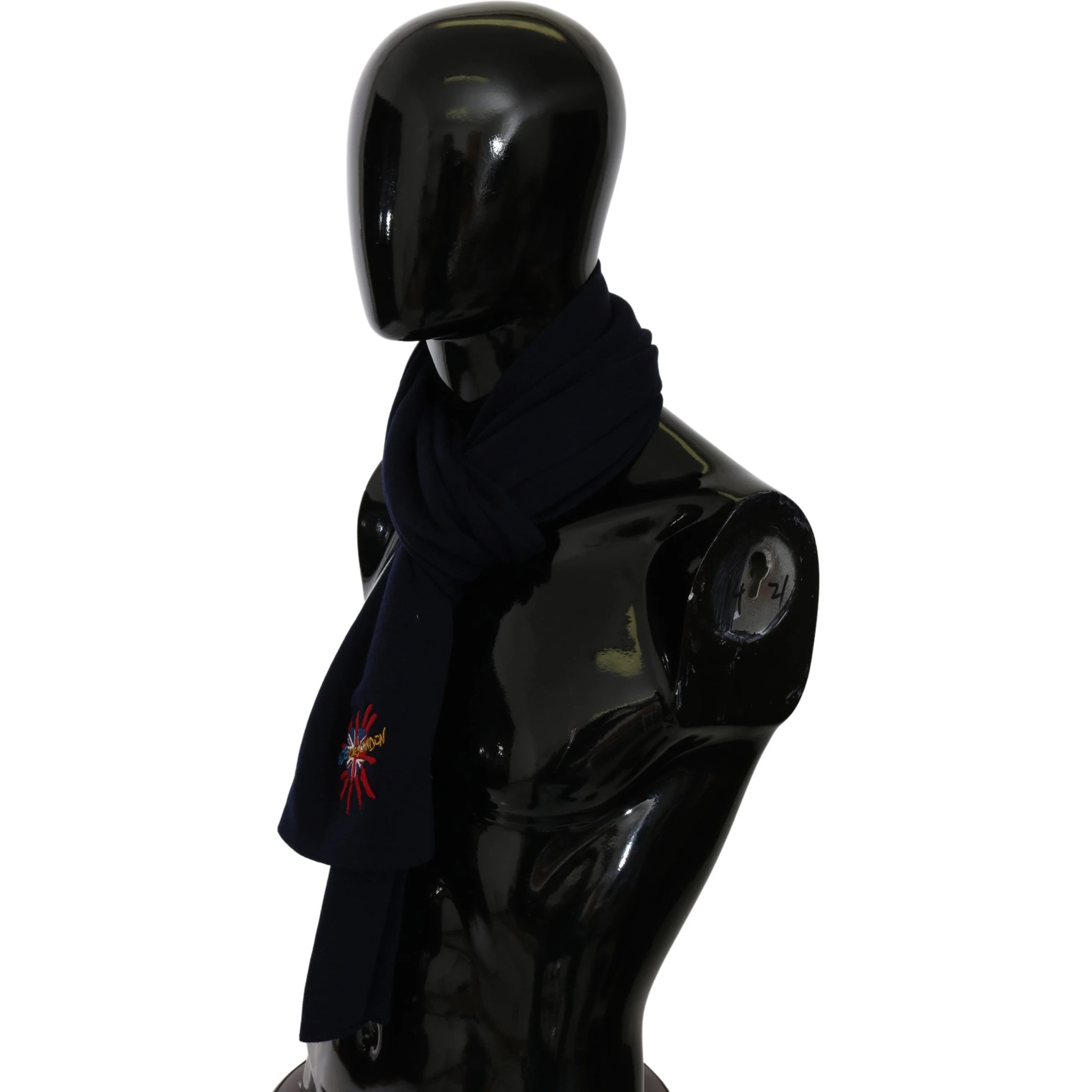 Blue #DGLovesLondon Wrap Shawl Wool Scarf