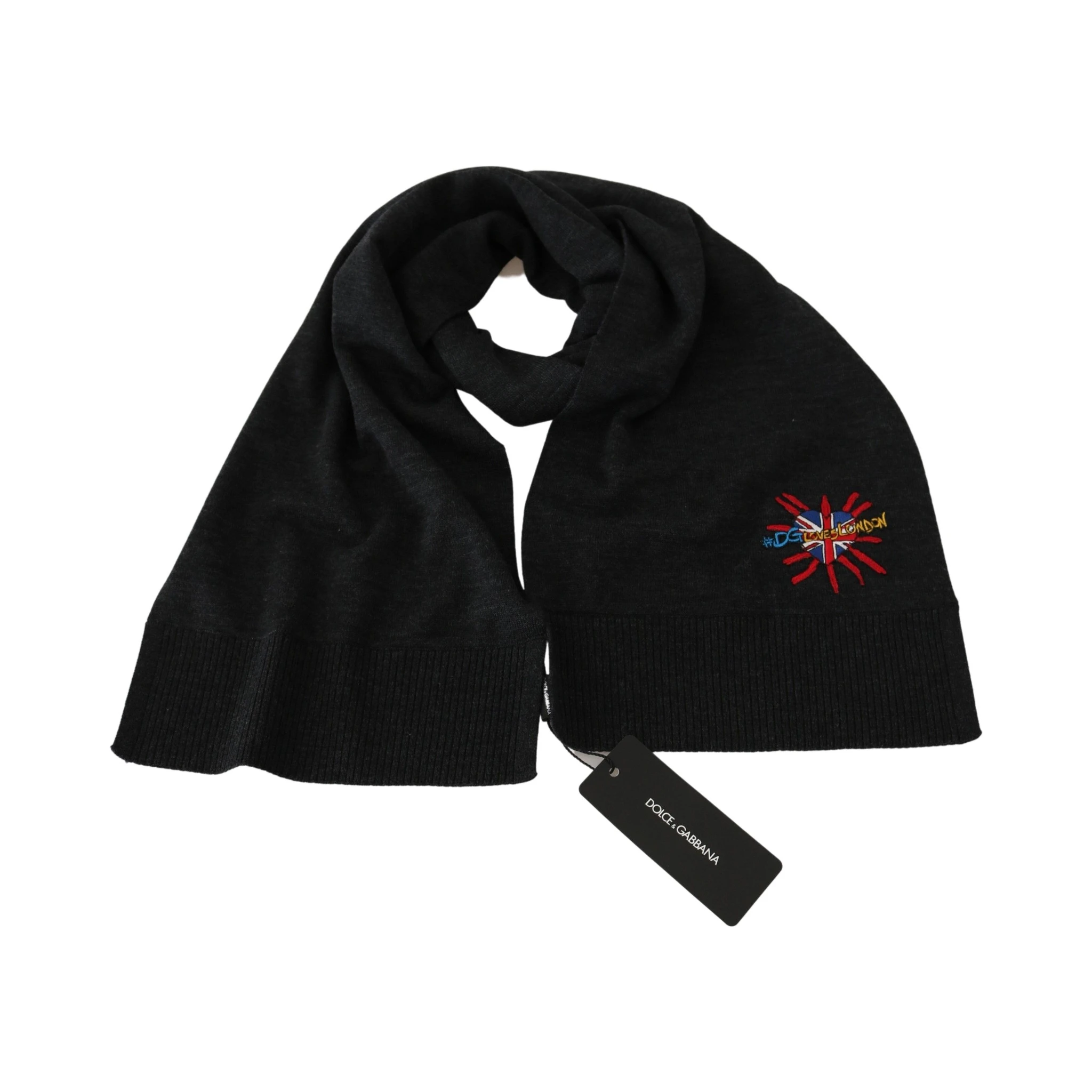 Gray #DGLovesLondon Wrap Shawl Wool Scarf