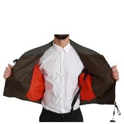 Brown Beaded Crown Skull Logo Jacket