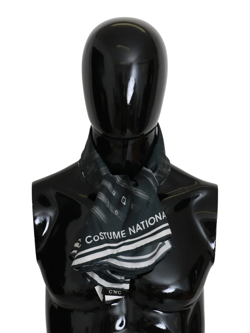 Blue Foulard Silk Women  Scarf