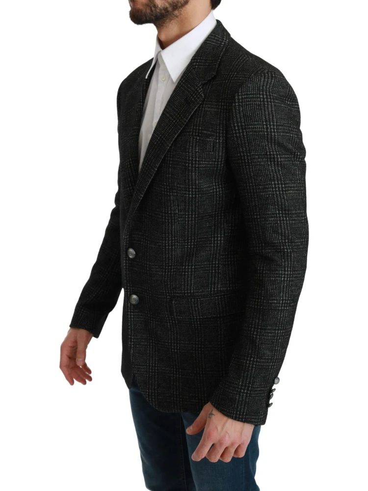Gray Plaid Check Slim Fit Jacket Blazer alternative