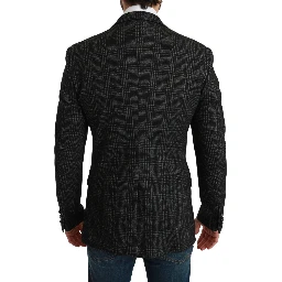 Gray Plaid Check Slim Fit Jacket Blazer