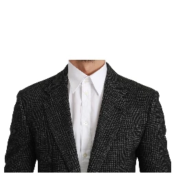 Gray Plaid Check Slim Fit Jacket Blazer