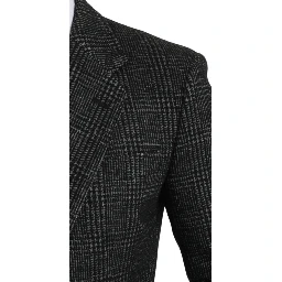 Gray Plaid Check Slim Fit Jacket Blazer