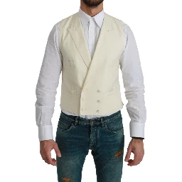 White Waistcoat Formal Wool  Vest