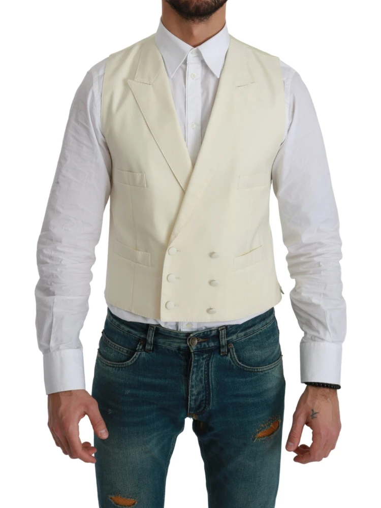 White Waistcoat Formal Wool  Vest