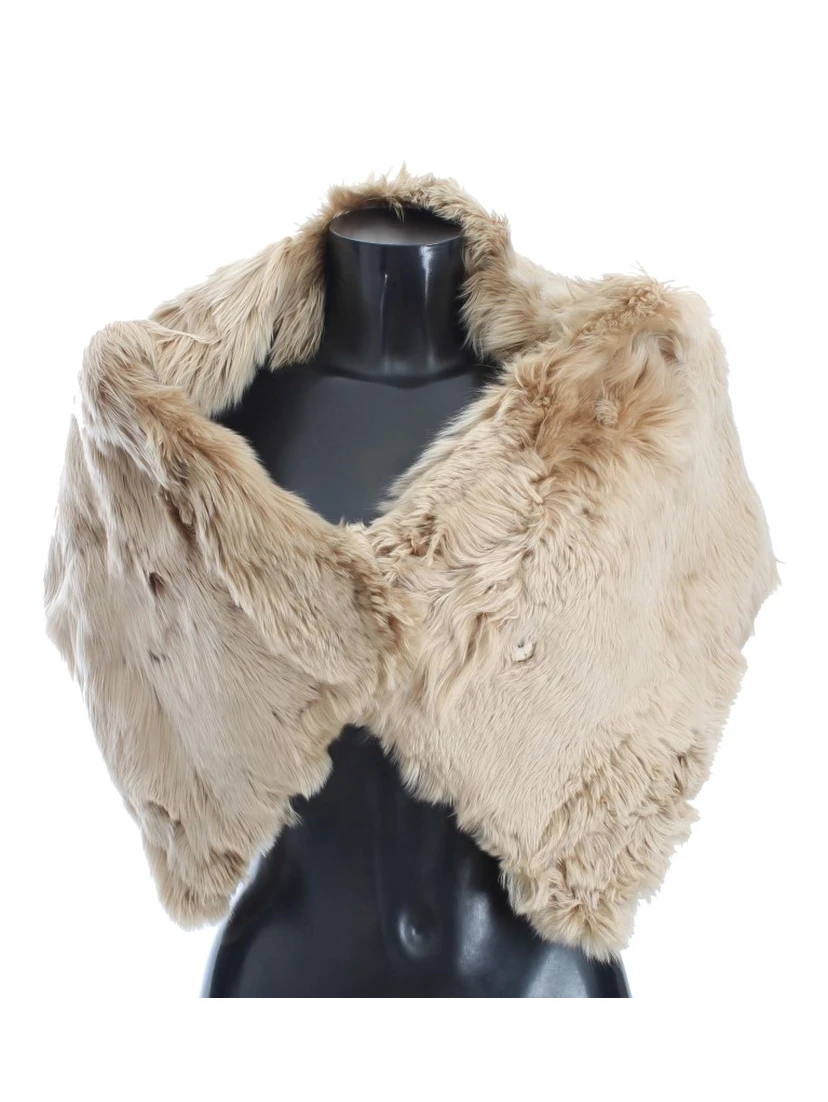 Beige Alpaca Collar Scarf