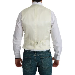 White Waistcoat Formal Wool  Vest