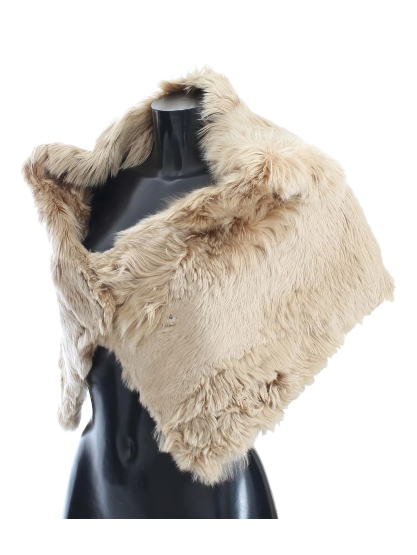 Beige Alpaca Collar Scarf