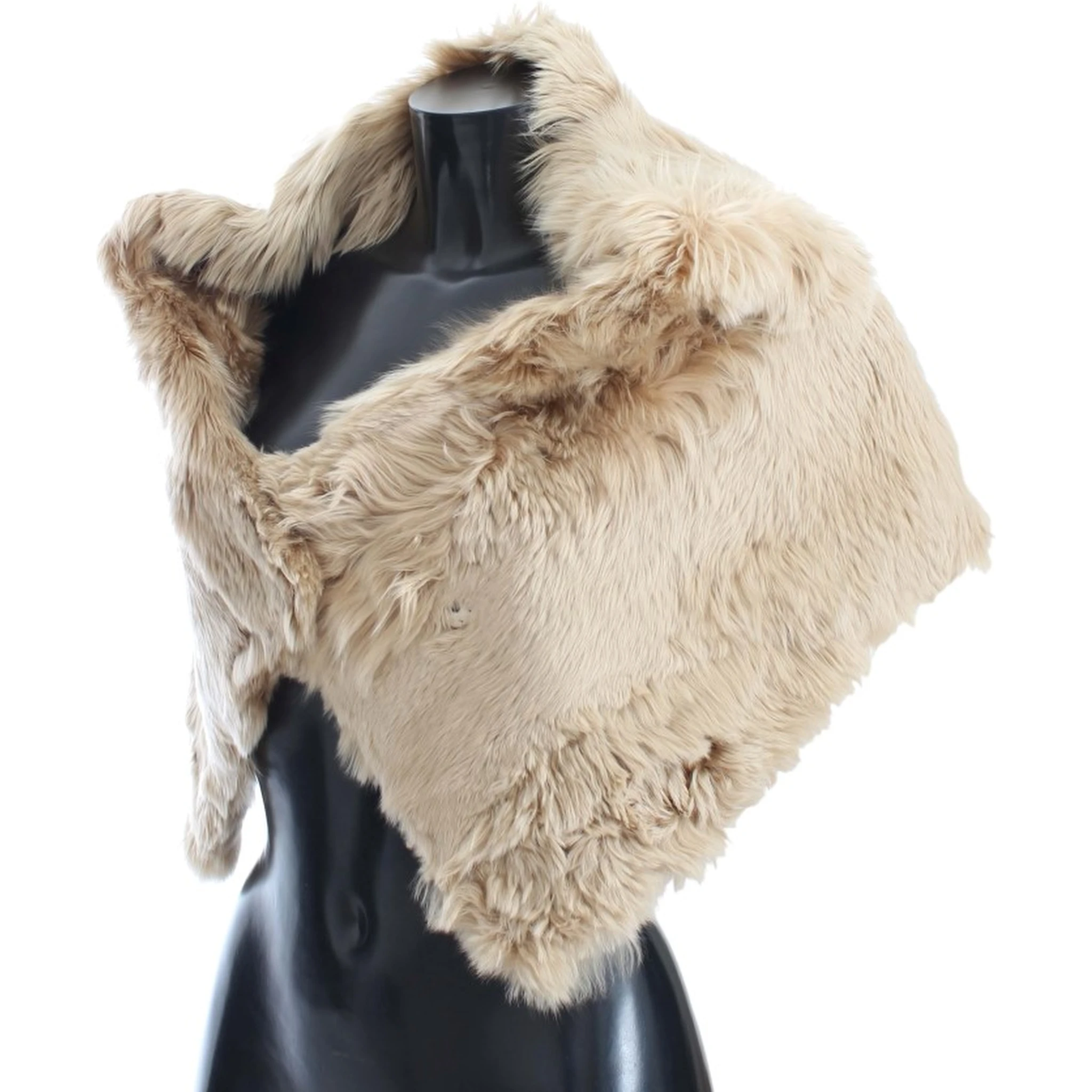 Beige Alpaca Collar Scarf