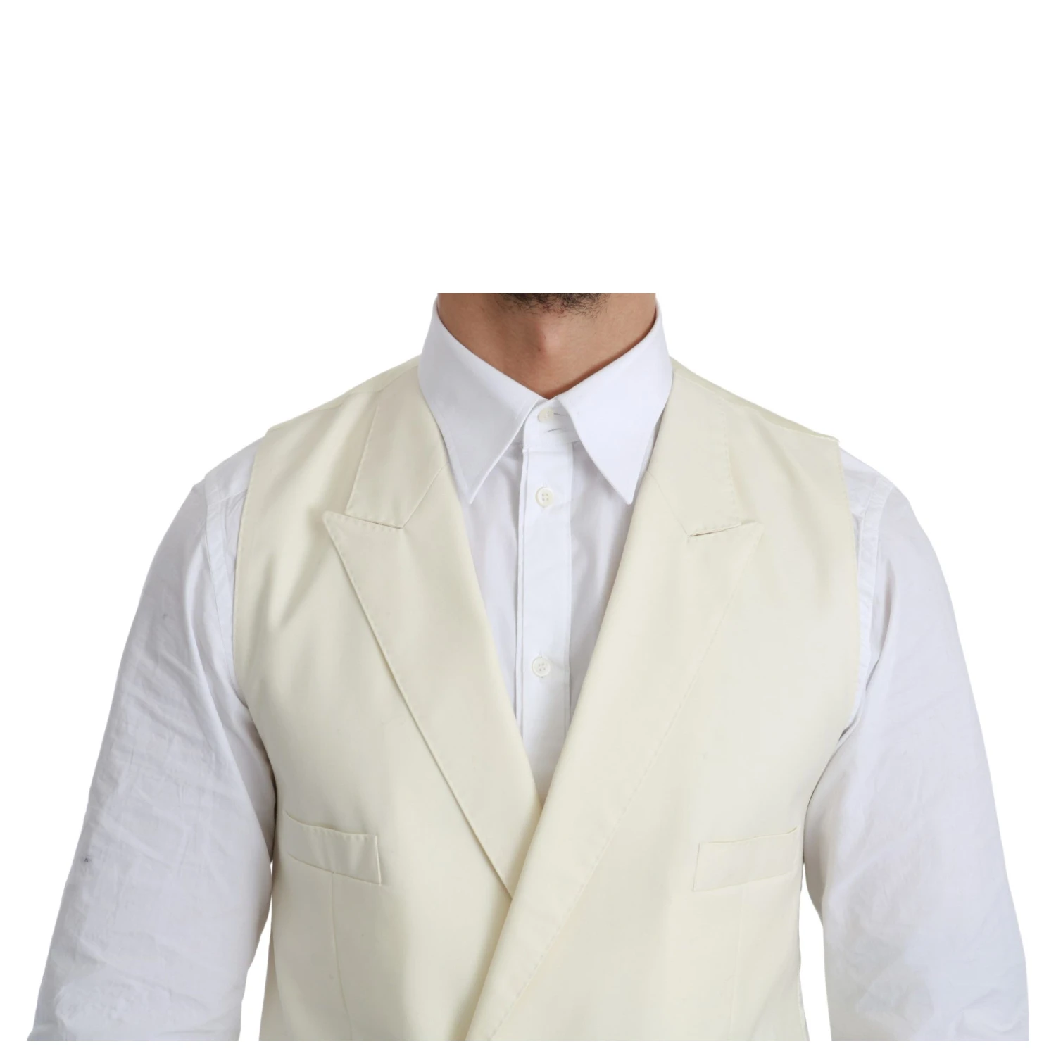 White Waistcoat Formal Wool  Vest
