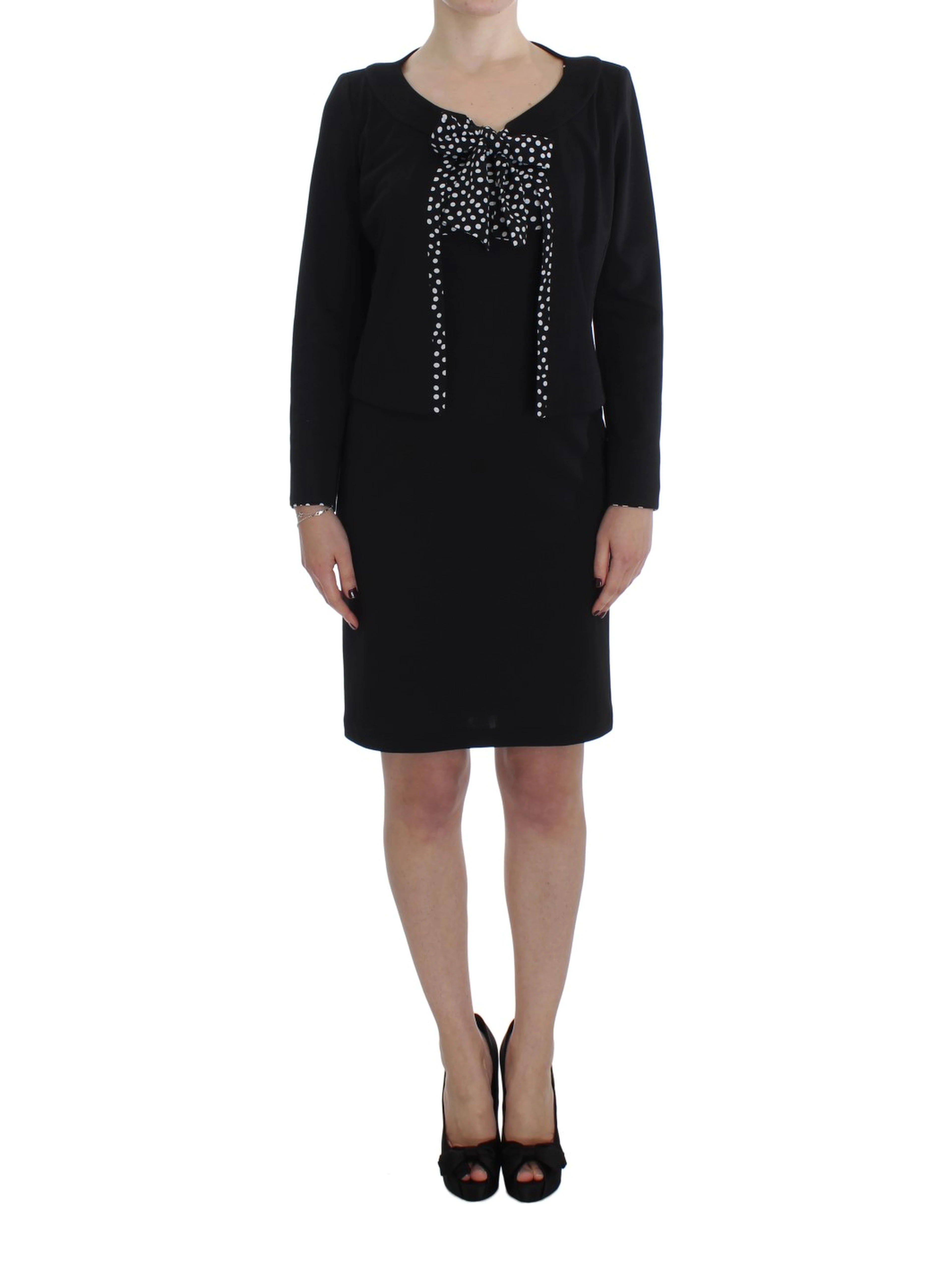 Black Stretch Sheath Dress & Sweater Set