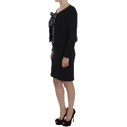 Black Stretch Sheath Dress & Sweater Set