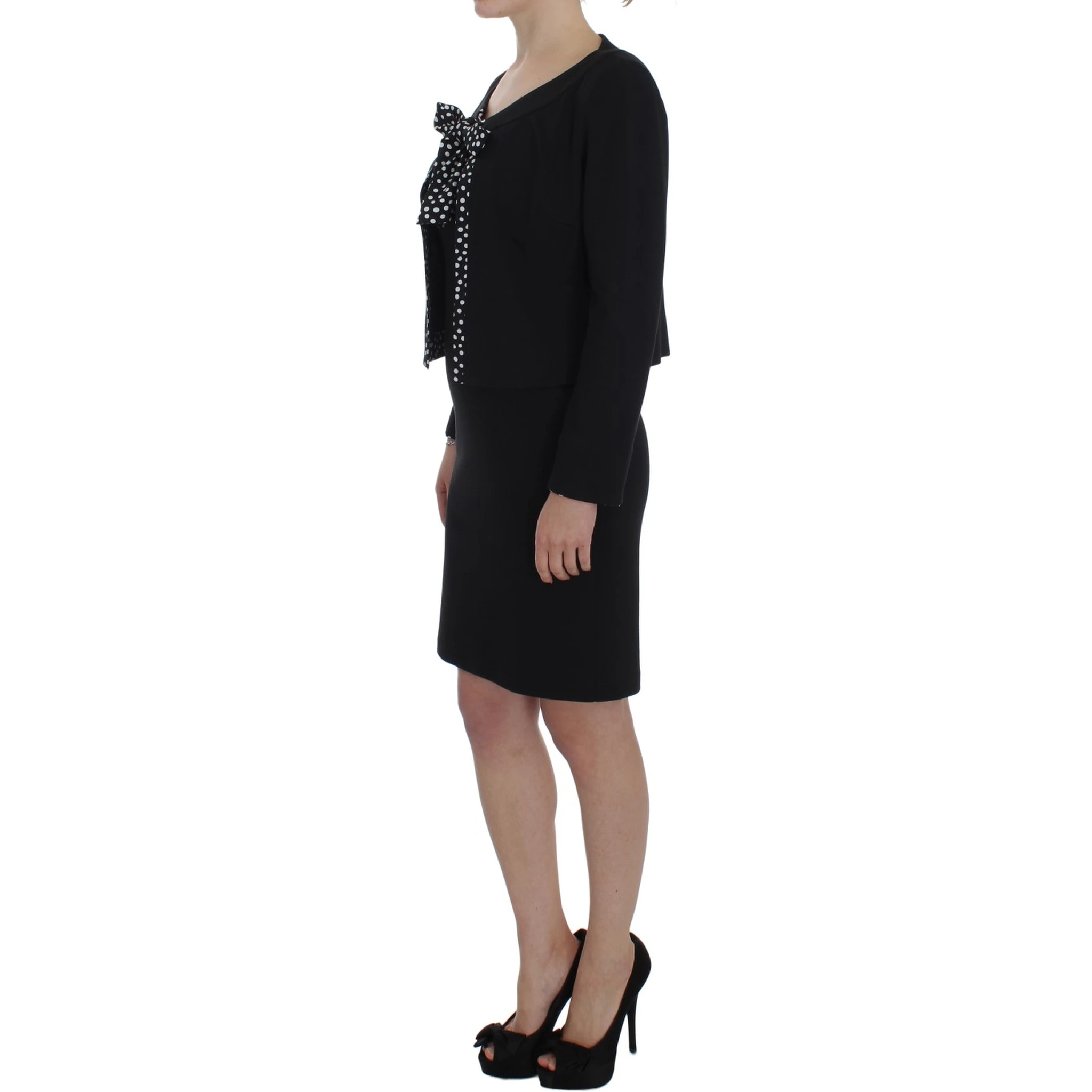 Black Stretch Sheath Dress & Sweater Set