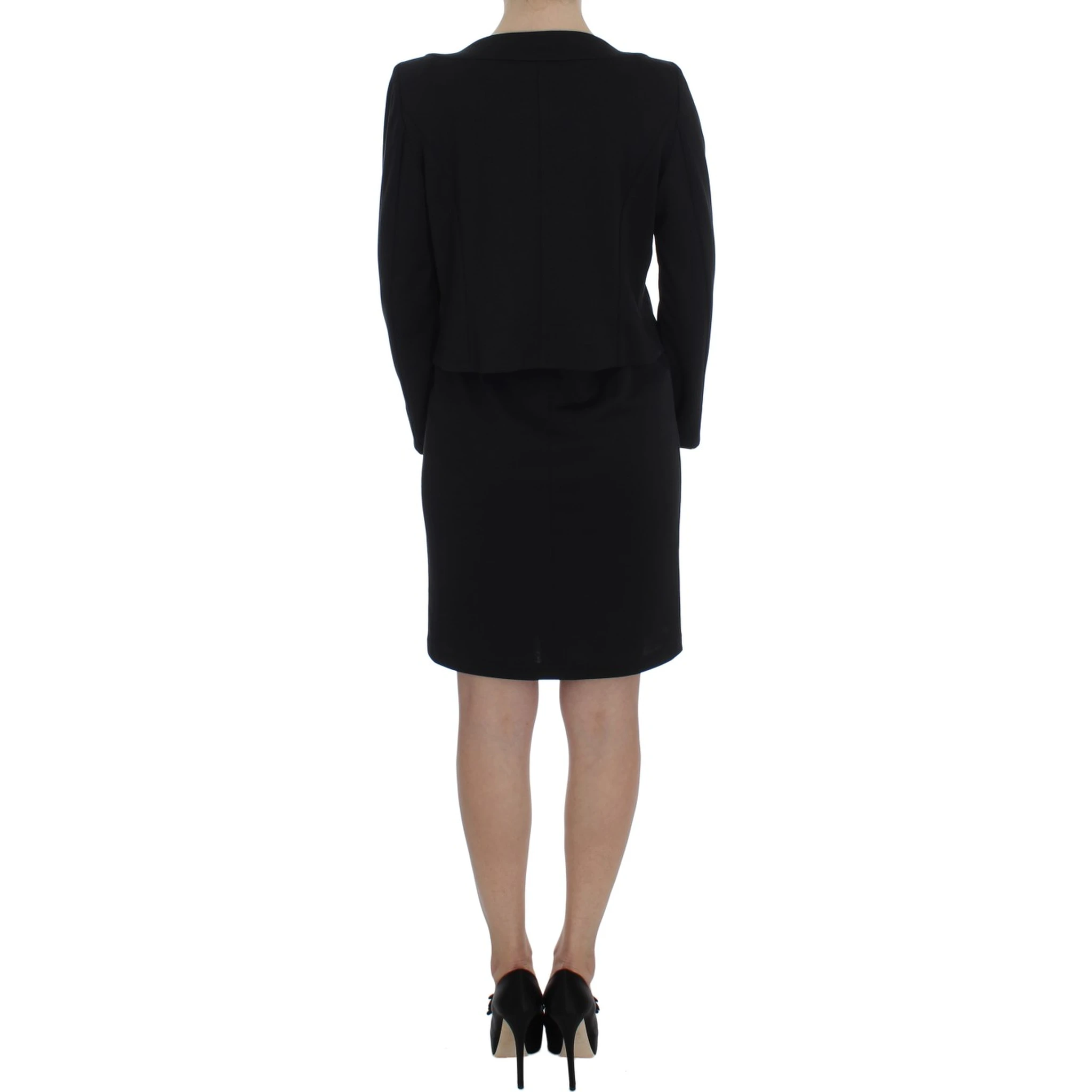 Black Stretch Sheath Dress & Sweater Set