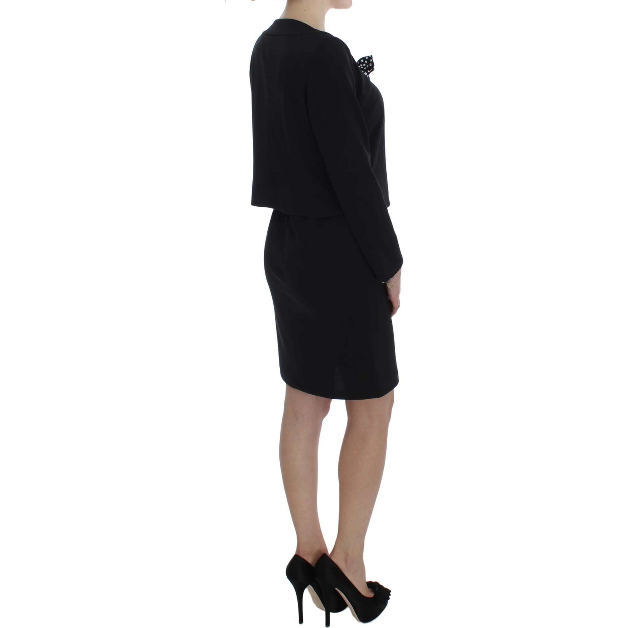 Black Stretch Sheath Dress & Sweater Set
