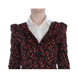 Black Multicolor Floral Suit