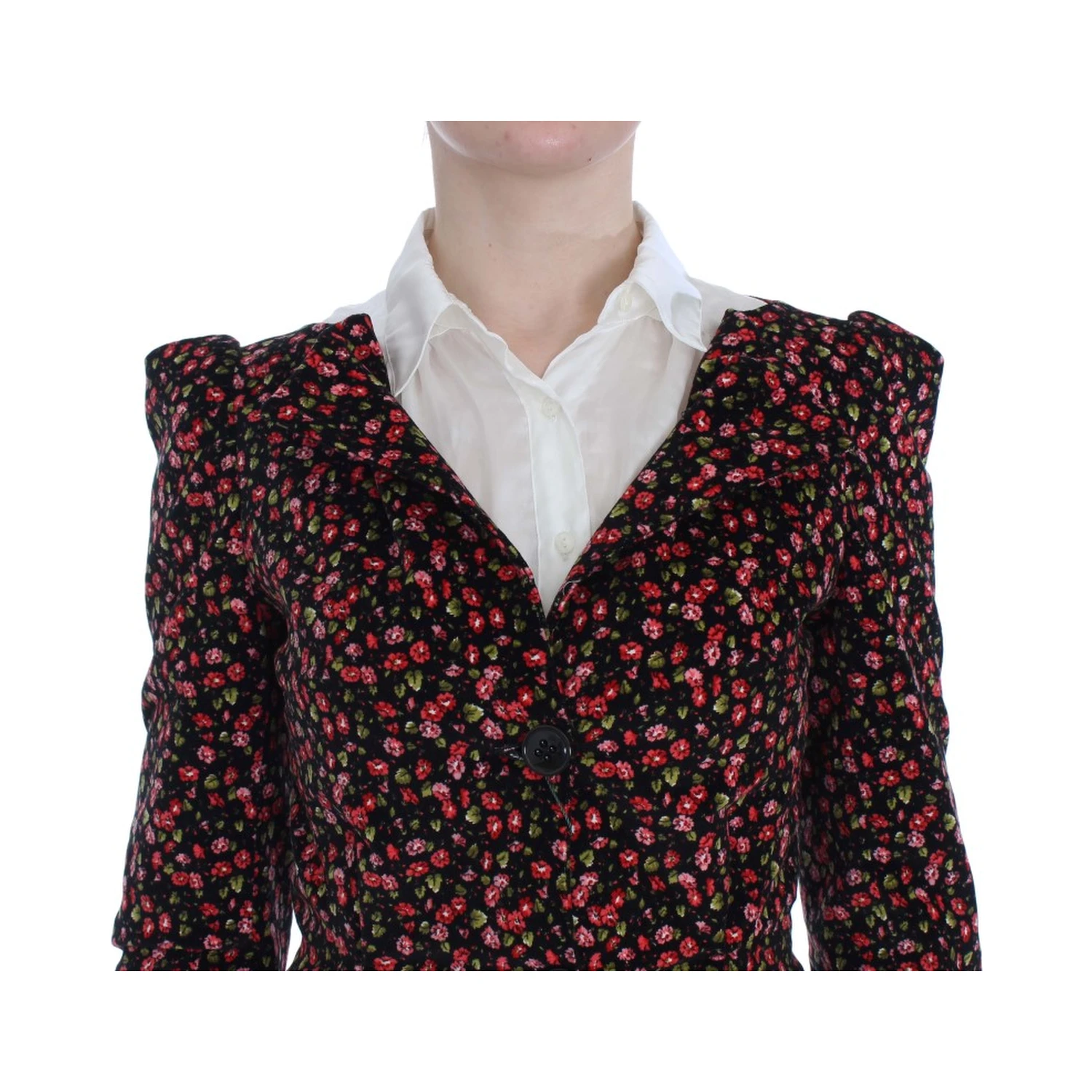 Black Multicolor Floral Suit