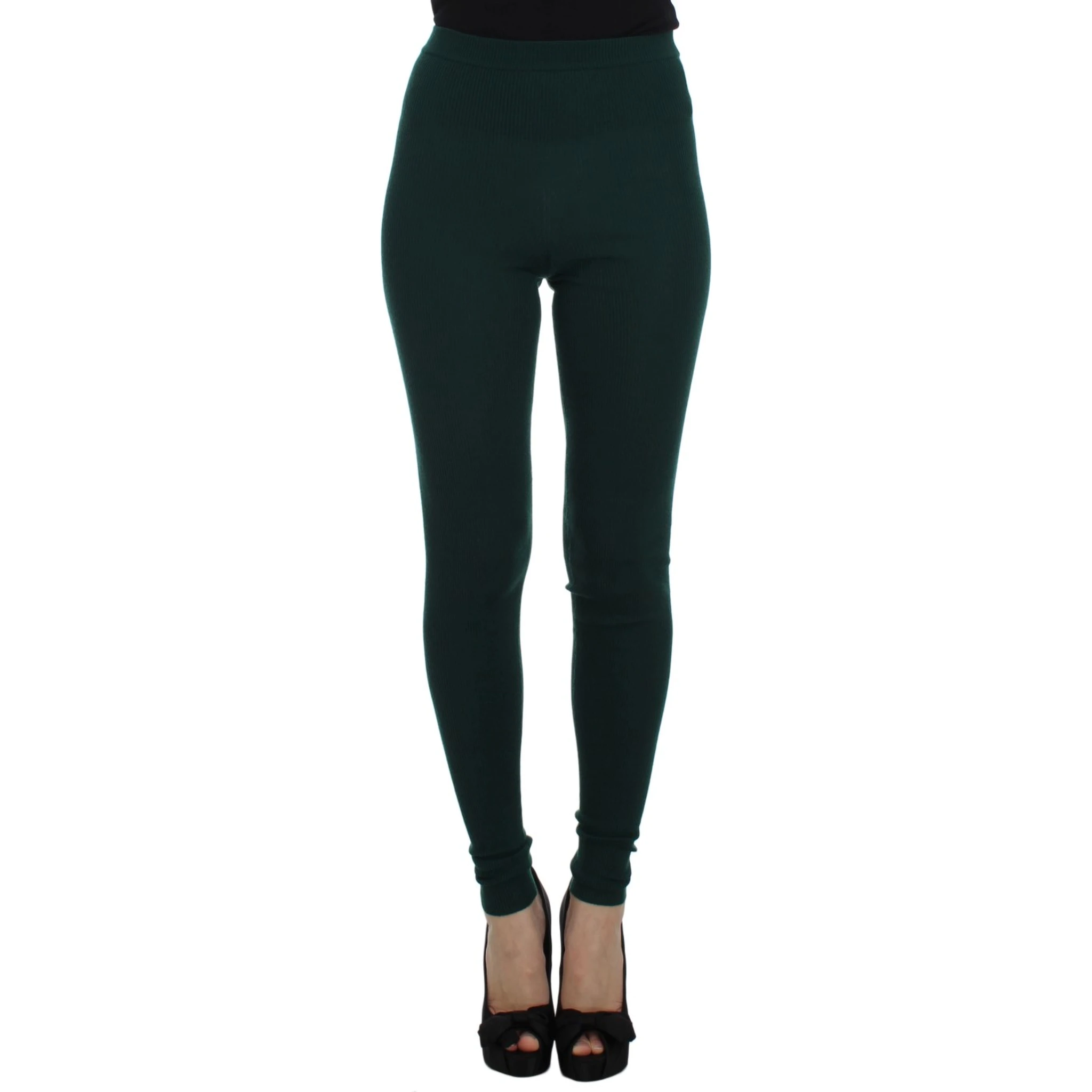 Green Cashmere Stretch Tights Pants