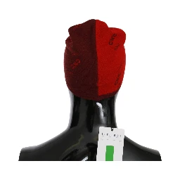 Red Wool Blend Branded Beanie Hat