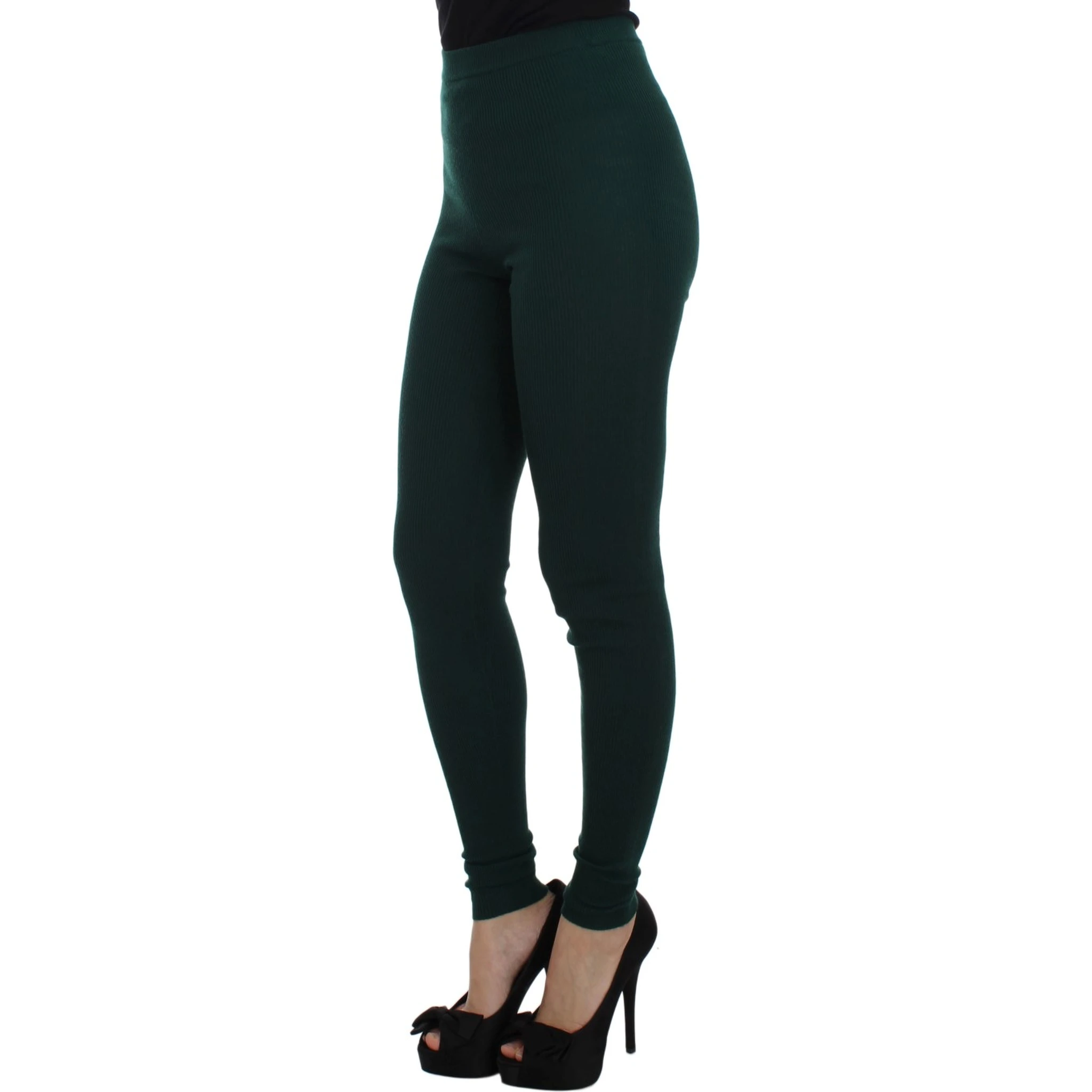Green Cashmere Stretch Tights Pants