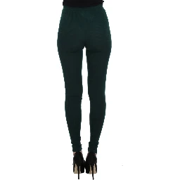 Green Cashmere Stretch Tights Pants
