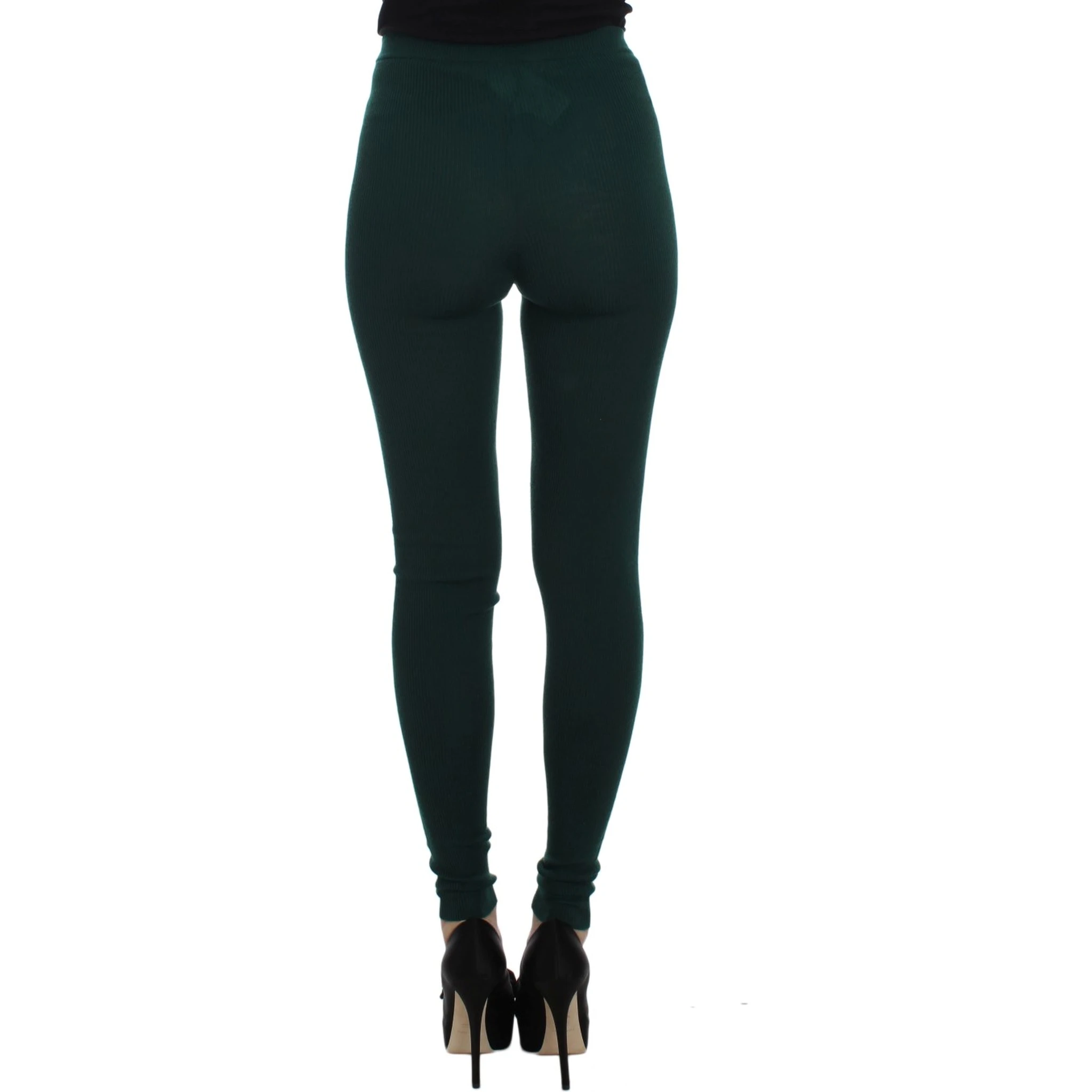 Green Cashmere Stretch Tights Pants