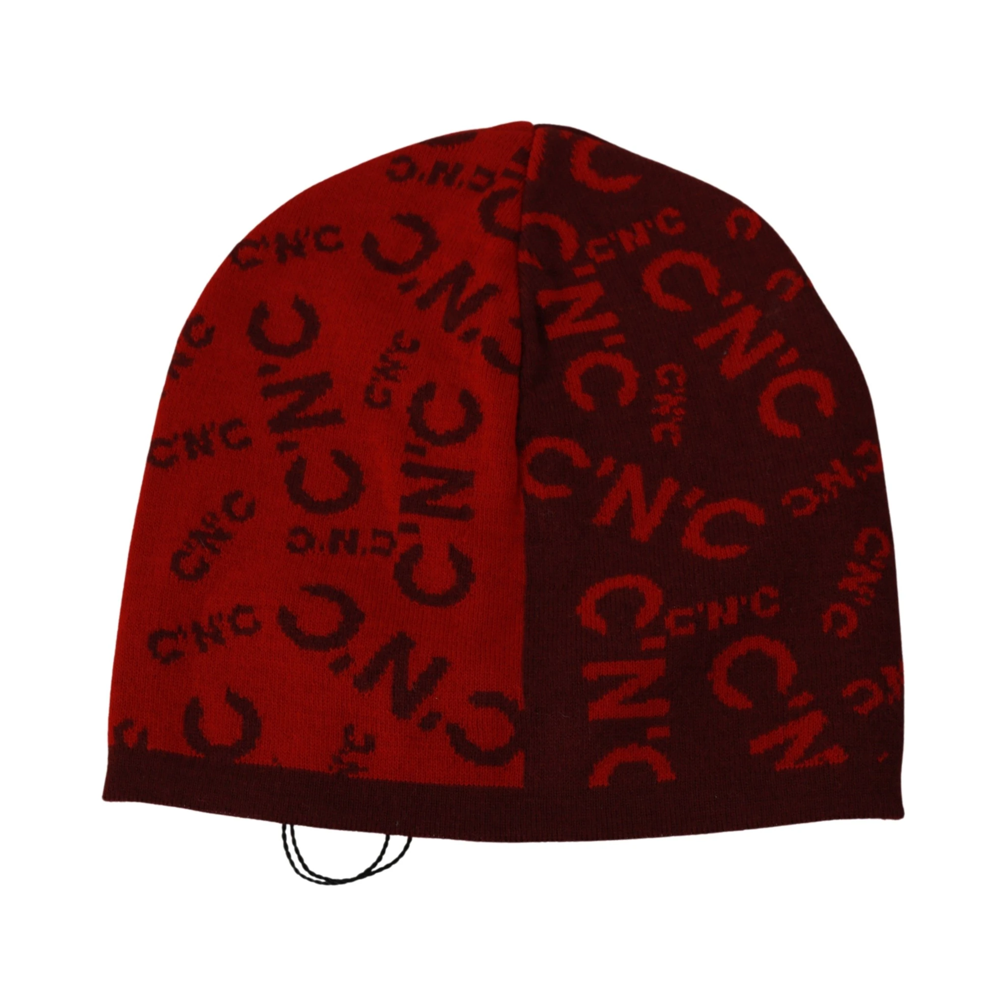 Red Wool Blend Branded Beanie Hat